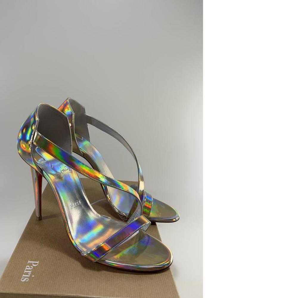 100mm Astridal Psychic AB Gold Holographic Iridescent Sandals E540